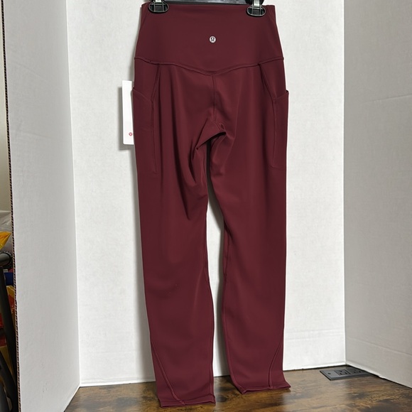 Lululemon Leggings Align HR Pant 25” Pockets Size 4 Red Merlot RDMR NEW - Picture 3 of 7
